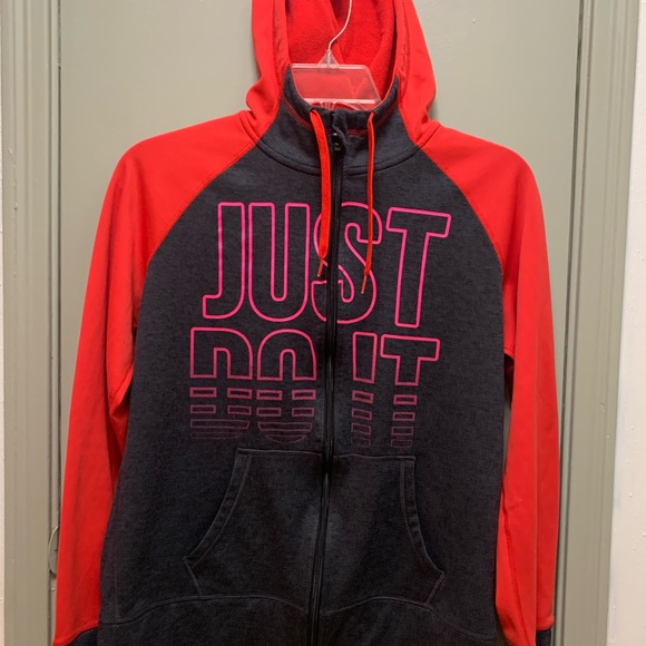 Nike Tops - Nike Therma-FIT Women's Running Sweatshirt and Hoodie Light “Just Do It” EUC L